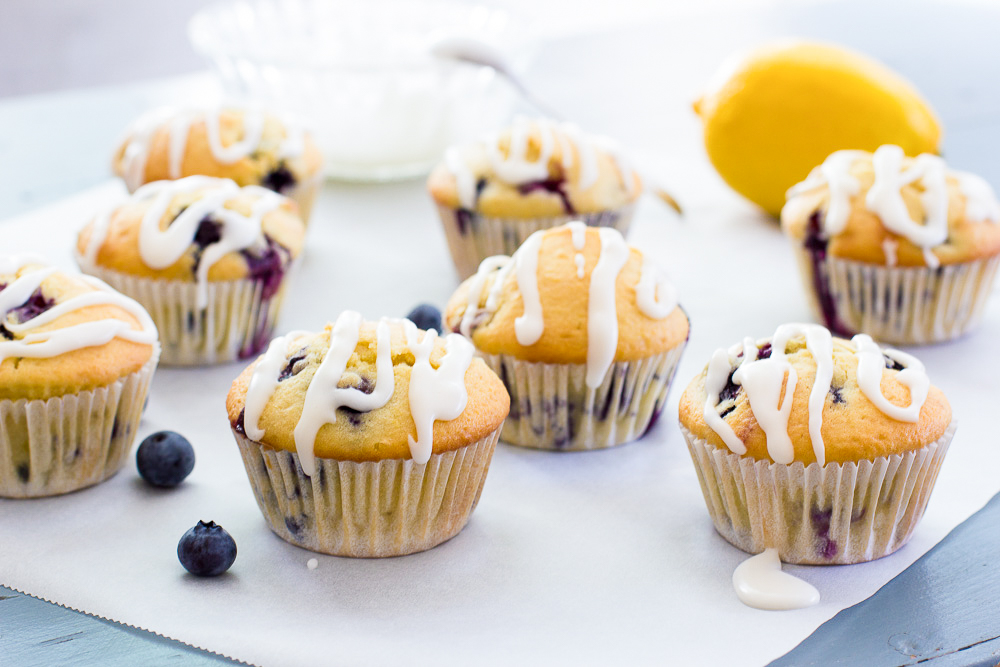 Legende vuist Het begin Lemon blueberry muffins met glazuur - Zoetrecepten