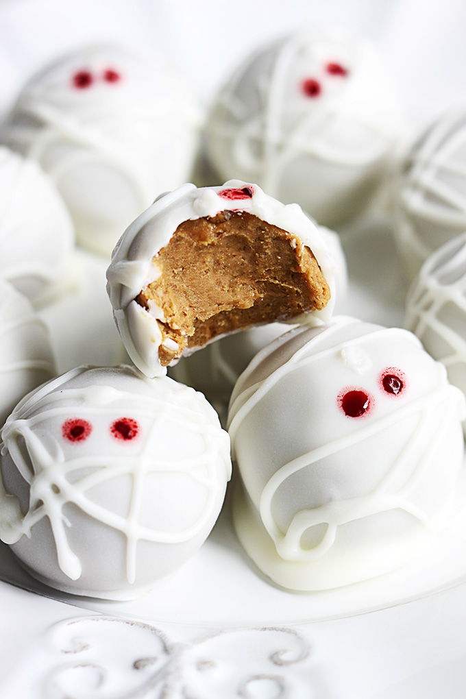 Pompoen cheesecake mummies truffels