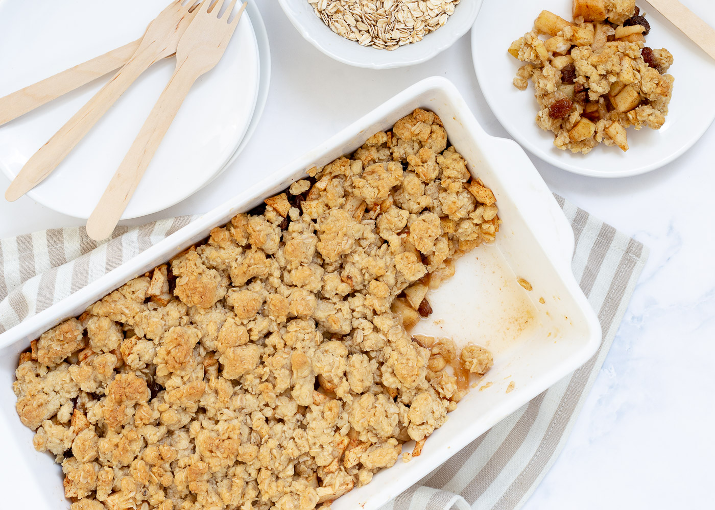 Makkelijke appel crumble met havermout maken