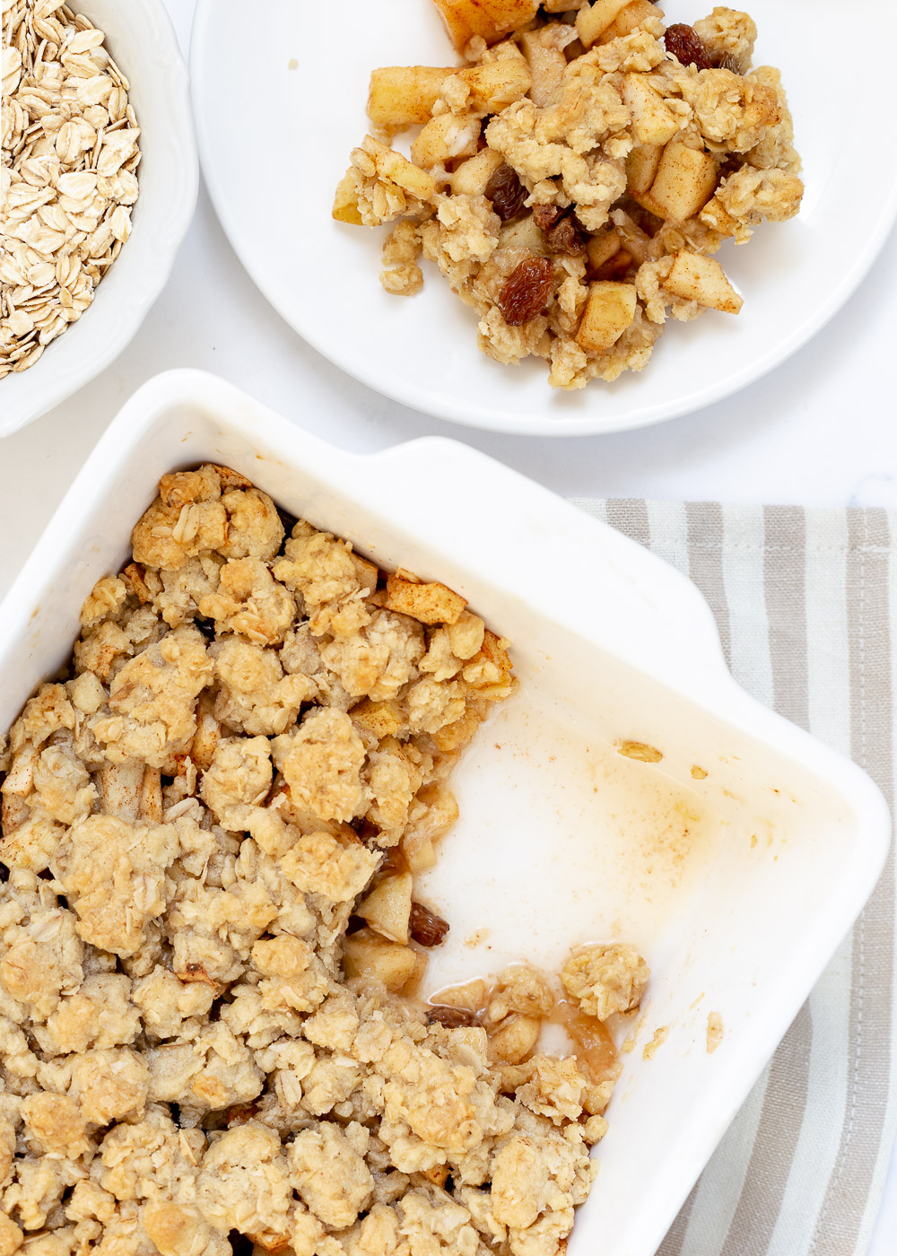 Appel crumble met havermout maken