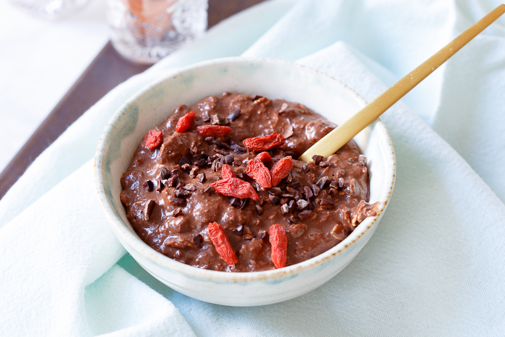 Choco-banaan ontbijthavermoutje (zonder chocolade)