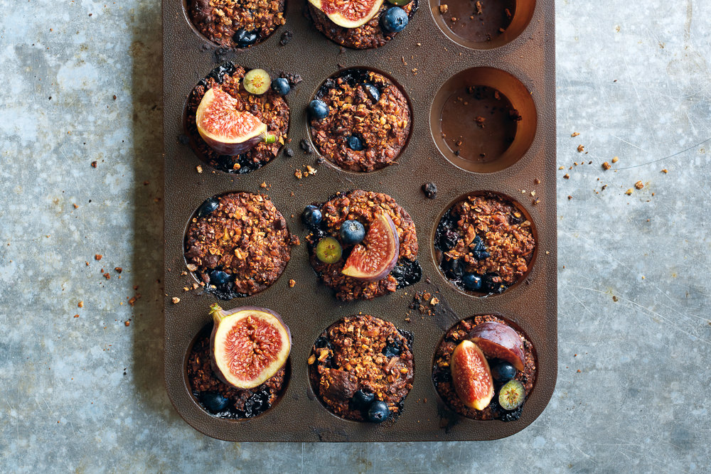 Blauwe bessen-vijgen muffins