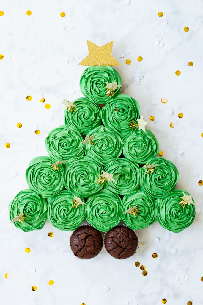 kerstboom van cupcakes