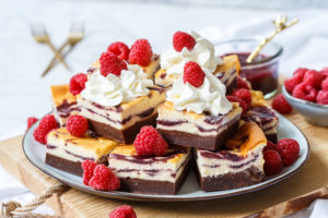 Frambozen cheesecake brownies