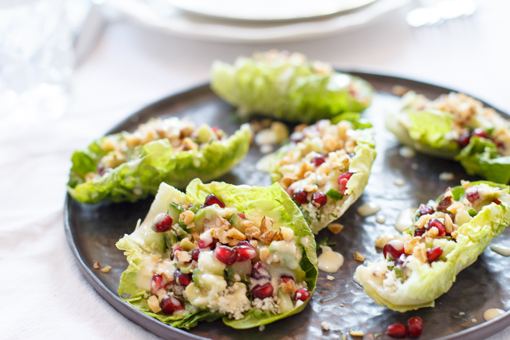 Slakuipjes met bloemkool tabouleh