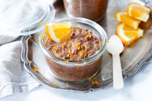 Choco-sinaasappel overnight oats
