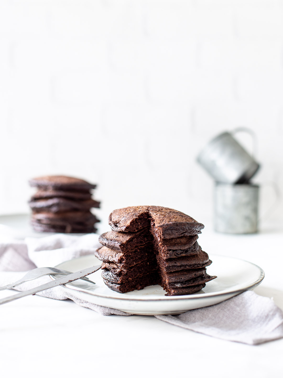 Fluffy volkoren chocolade bananenpannenkoekjes