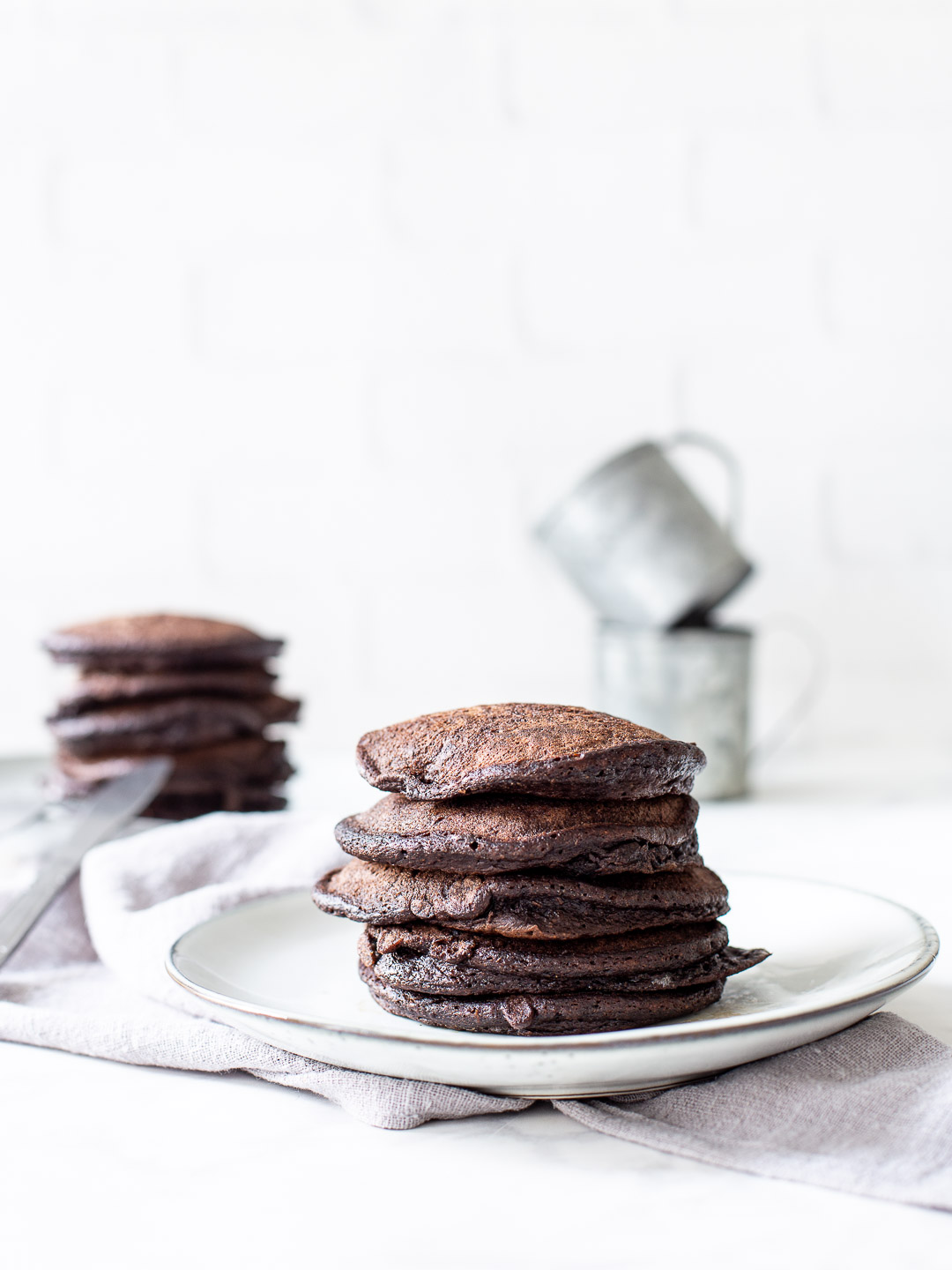 Fluffy volkoren chocolade bananenpannenkoekjes