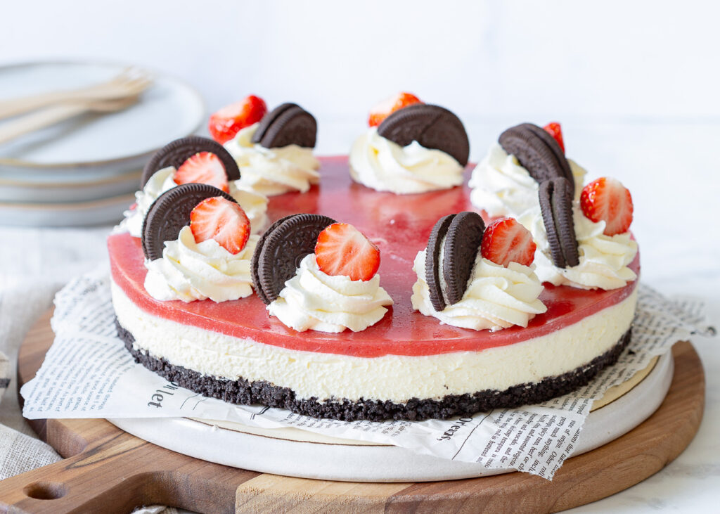 Oreo MonChoutaart met aardbeien