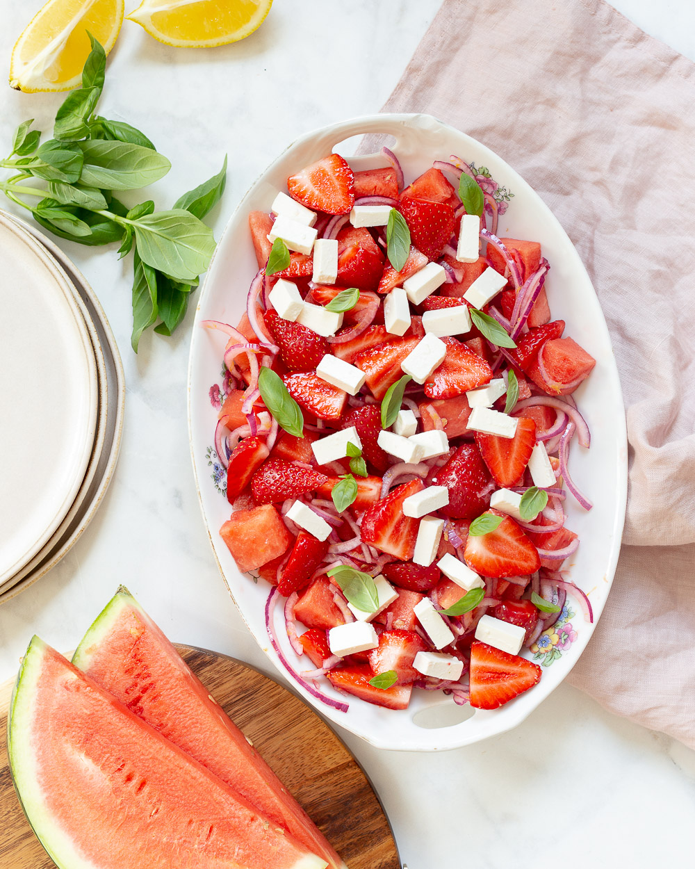 Watermeloensalade feta