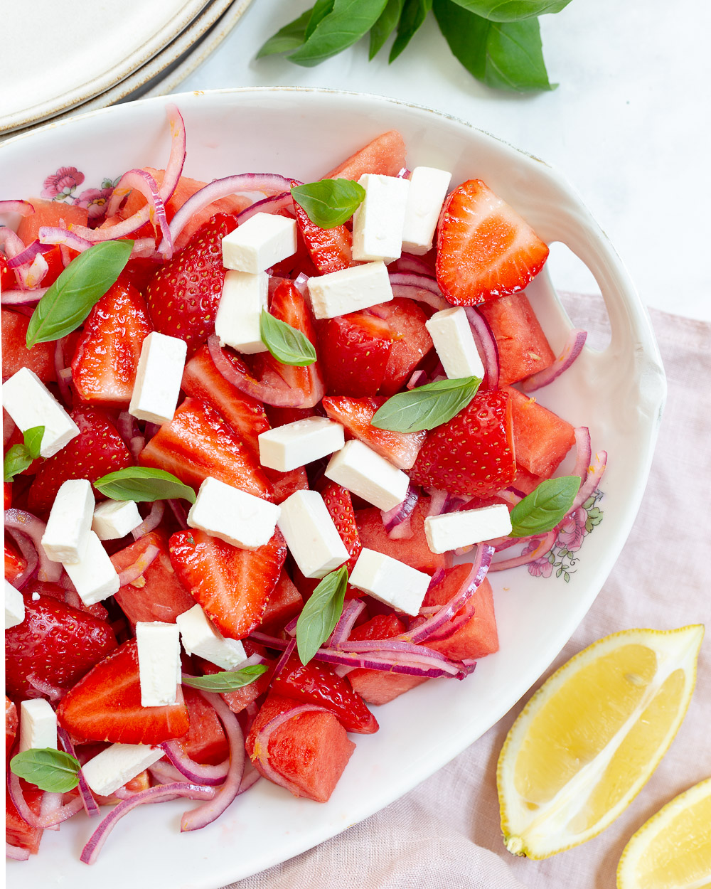 Watermeloensalade zonder feta