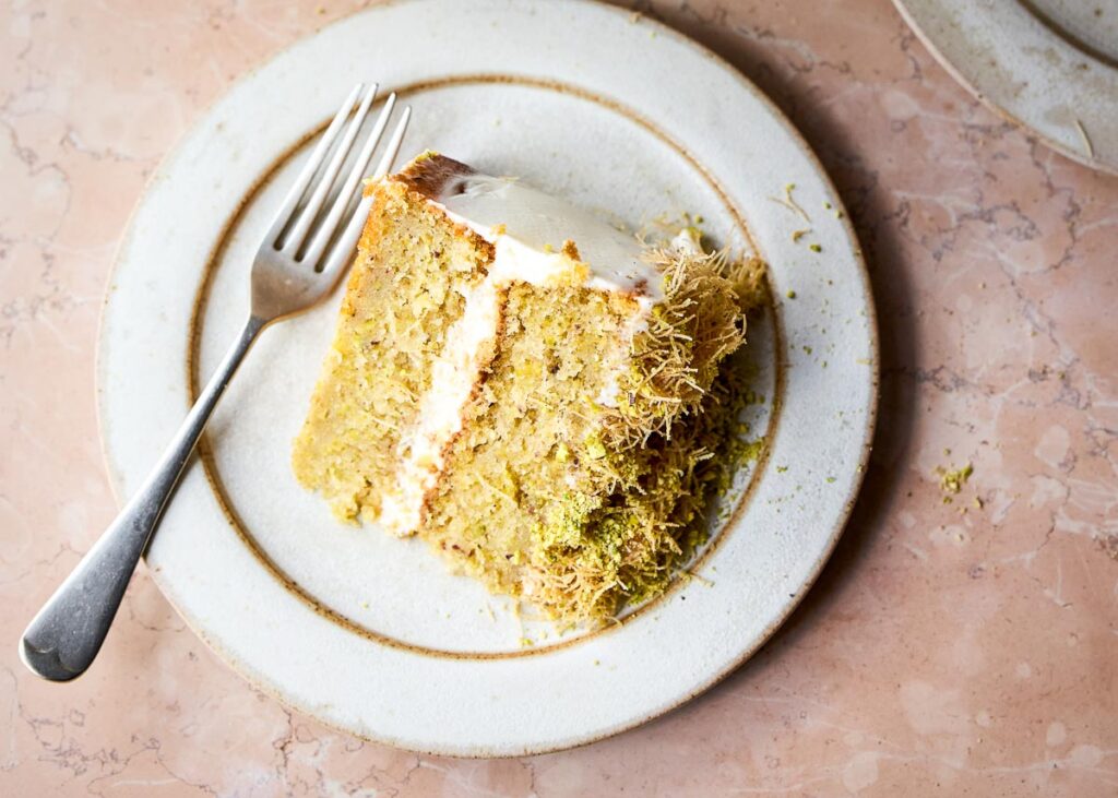 Pistachetaart met romige frosting